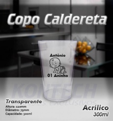 Copo Caldereta Acrílico Transparente 300 ml